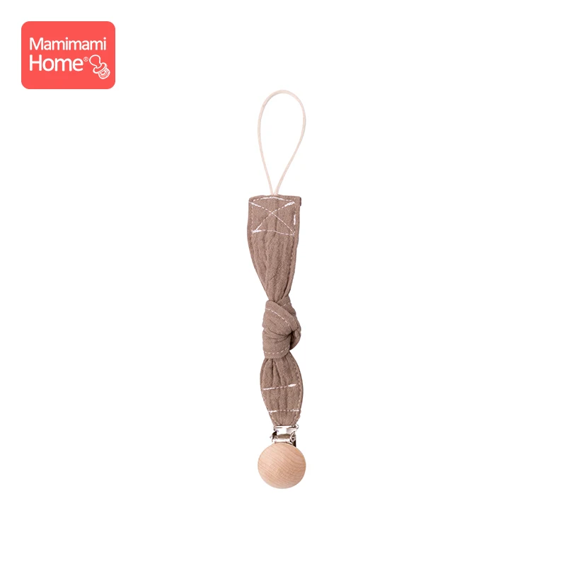 Brown Pacifier Clip Mamihome детские нагрудники, тканевые банданы с деревянным кольцом, прорезыватель из бука, хлопковый слюнявчик, впитывающая ткань для новорожденных, детские товары, игрушки - Цвет: Brown Pacifier Clip
