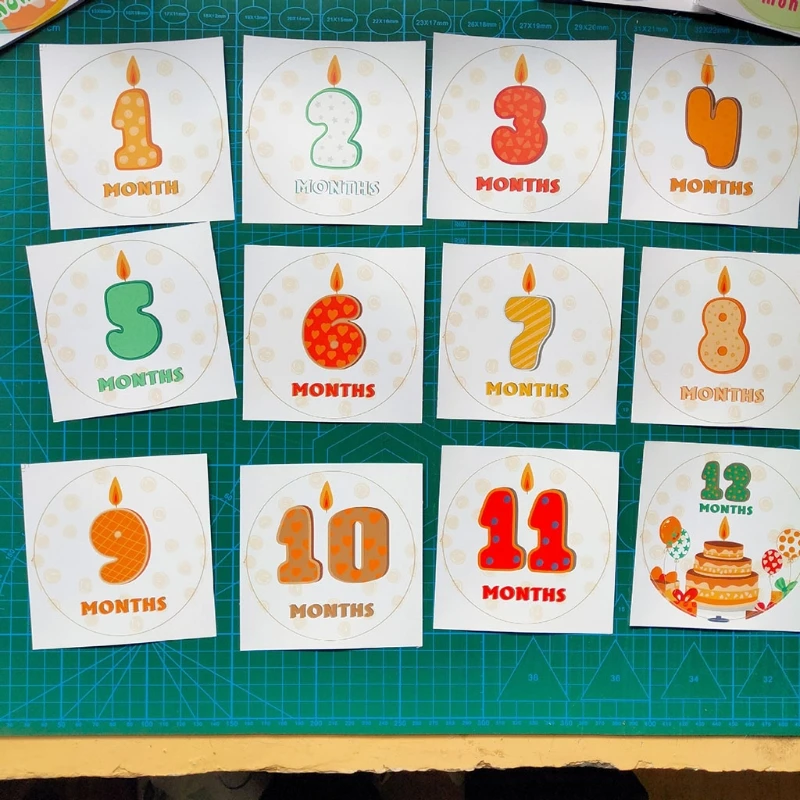 

Baby Pregnant Monthly Stickers Happy Birthday Memory Recording Milestone Sticker Q1FE