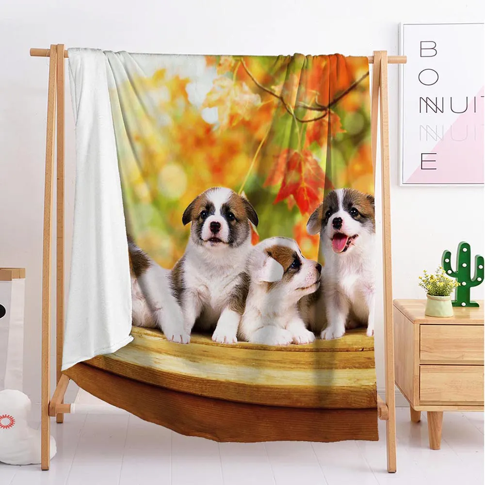 ?? ペット犬動物カスタム毛布大小サイズスローブランケットタペストリー睡眠毛布フランネル毛布寝具