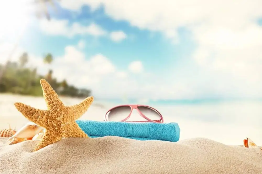 

SHENGYONGBAO Vinyl Custom Photography Prop Starfish Beach theme Photo Studio Background T19912-210834