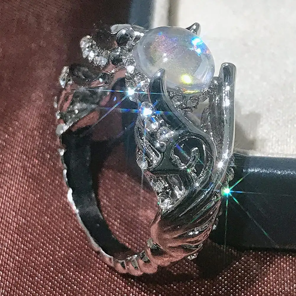 Женское кольцо с имитацией лунного камня ювелирные изделия из подарок на свадьбу