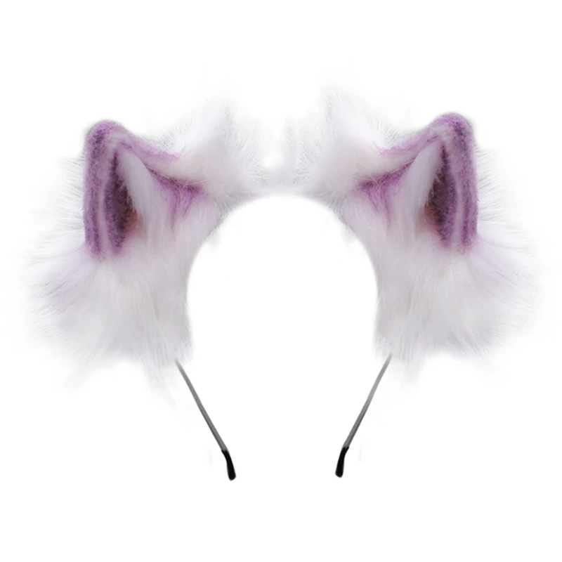 

Furry Bendable Ears Headband Flurry Plush Animal Lolita Cosplay Hair Hoop XX9D
