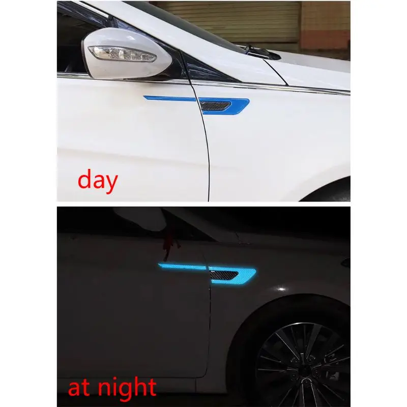 

2Pcs/Set Car Reflective Safety Warning Strip Tape Car Bumper Reflective Strips Secure Reflector Stickers Decals