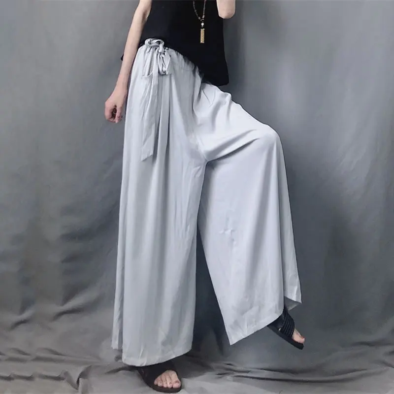 

XITAO Elastic Waist Pants Fashion New Women Elastic Waist Small Fresh Pleated Goddess Fan Casual Style Loose Pants WMD1525