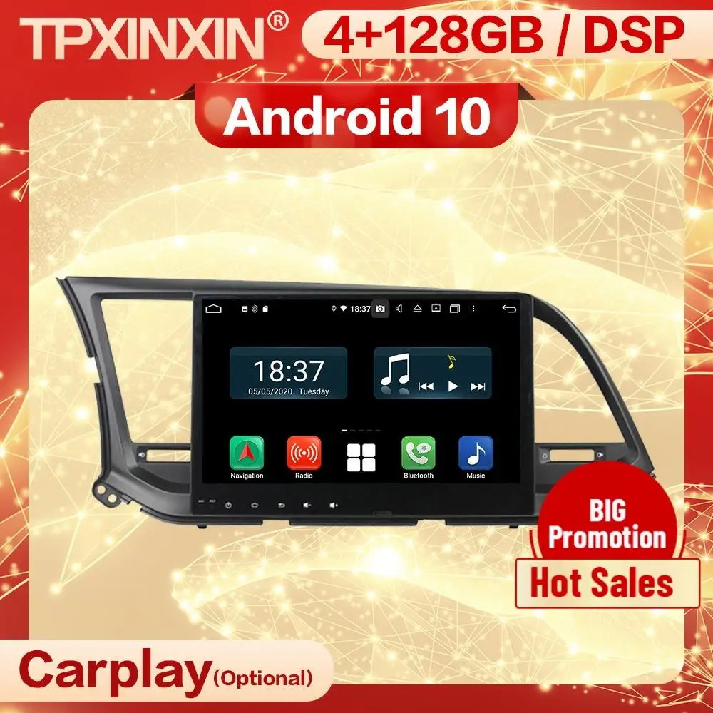 

4+128G Wireless Carplay 2 Din Car Android Stereo Receiver For HYUNDAI Elantra 2016 Radio Audio Recorder Head Unit Player Screen