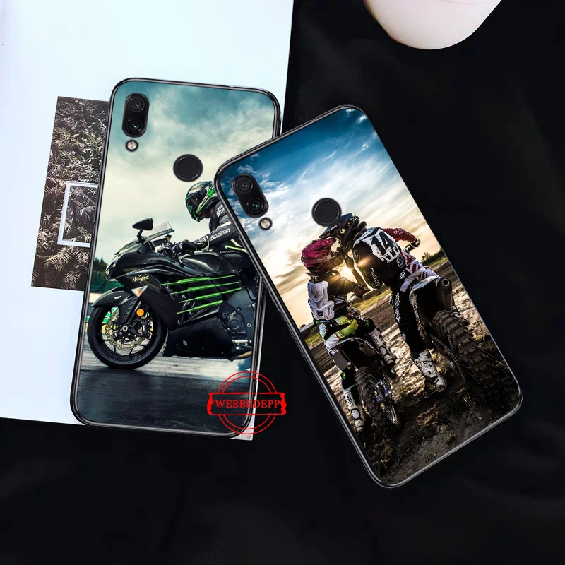 

Motocross moto Silicone Case for Xiaomi Redmi Note 4X 5 6 7 Pro 5A Prime