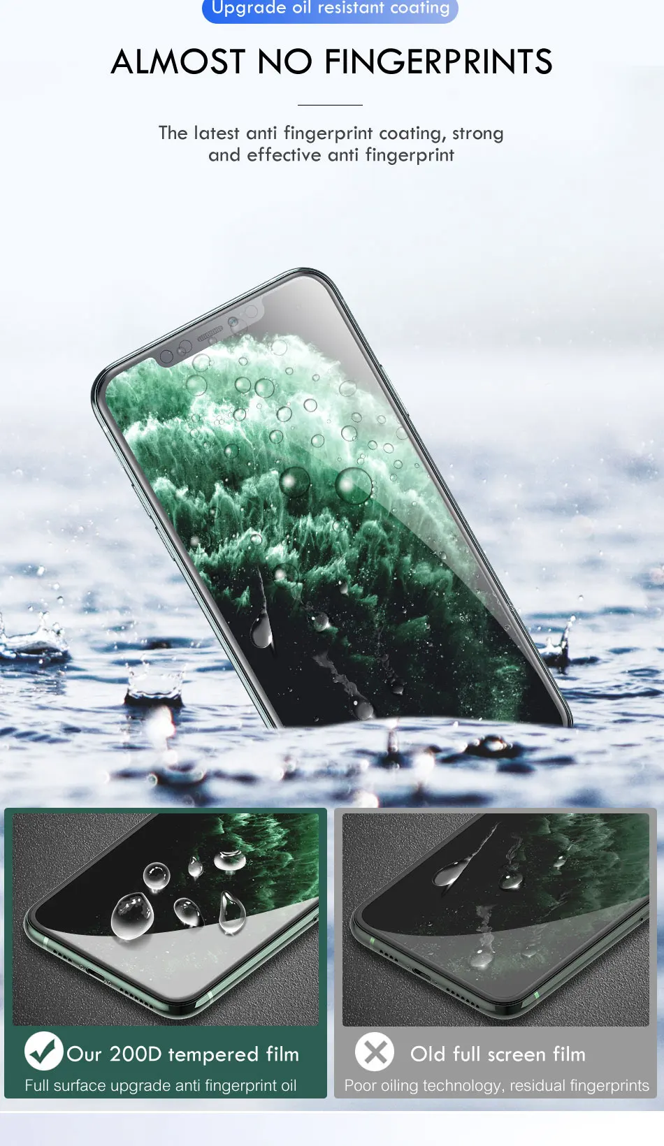 200D изогнутое закаленное стекло для iPhone 11 Pro Max Защитное стекло для iPhone X XS Max XR 6 6s 7 8 Plus 11 защита экрана