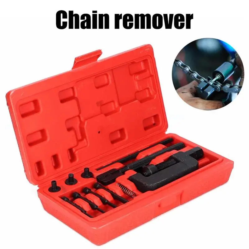 

Motorcycle Bike Universal Tool Kit Chain Breaker Splitter Link Riveter Bikes Riveting Tool Set Cycling Portable toolbox