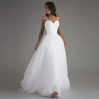 sweet spaghetti strap wedding dress for bride beige simple strapless plus size wedding gowns long a line vestido de novia