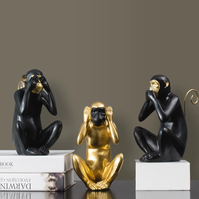 

EUROPEAN SIMULATION ANIMAL RESIN MONKEY ORNAMENTS HOME LIVINGROOM TABLE FIGURINES CRAFTS OFFICE TV CABINET SCULPTURE DECORATION