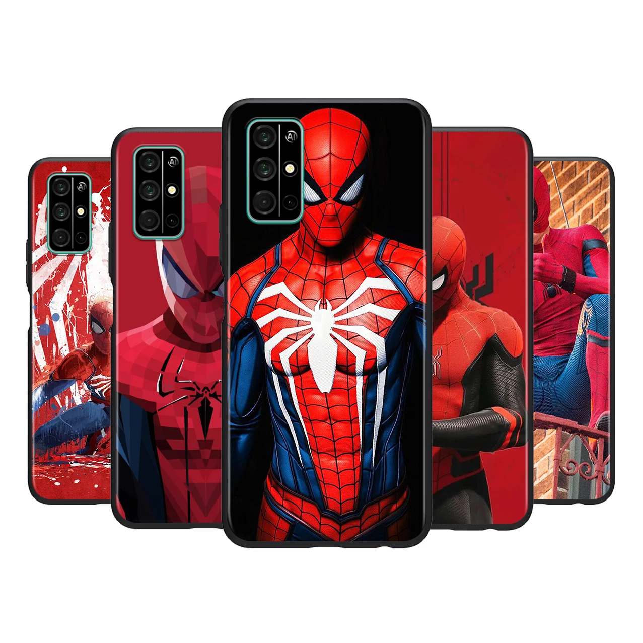 

Marvel Avengers Spider Man For HUAWEI Honor 50 30 V30 20 View 20 20E X10 10 Pro SE Lite 5G Silicone Black Soft Phone Case