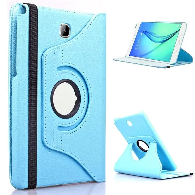 blue Вращающийся на 360 чехол для планшета samsung Galaxy Tab A 8,0 чехол T350 T351 T355 P350 SM-T355 из искусственной кожи Стенд планшет 8 ''Чехол+ пленка - Цвет: blue