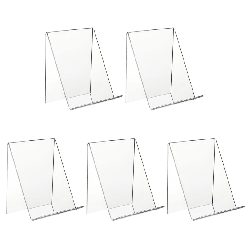 

A5KA 5 Pieces Clear Acrylic Holders Decorative Clear Acrylic Display Stands Clear Bookends for Shops Displaying Book Notebook
