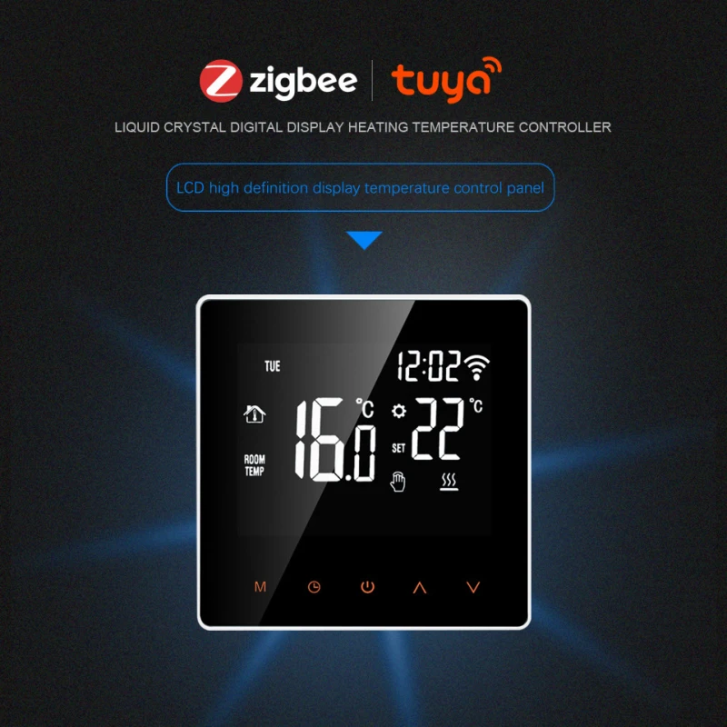 

Tuya ZigBee Smart Thermostat Temperature Controller For Electric Floor Heating Water/Gas Boiler Voice Work For Google Smart Home