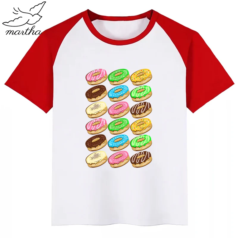 Забавная футболка для маленьких девочек с изображением пончика Летние