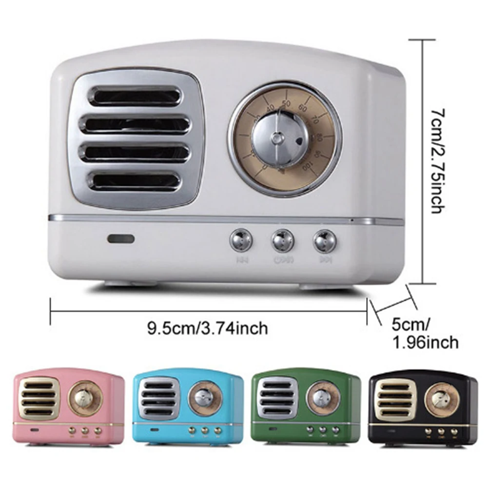 

Portable Bluetooth Speaker Retro Mini Portable Wireless Bluetooth Speaker USB/TF/AUX Card Music Player HIFI Subwoofer Speaker