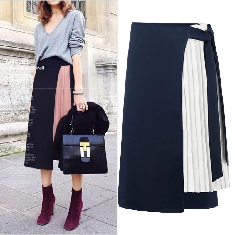 

Женская длинная юбка с завышенной талией, розовая Повседневная шифоновая плиссированная юбка в Корейском стиле, модель XL на лето и осень