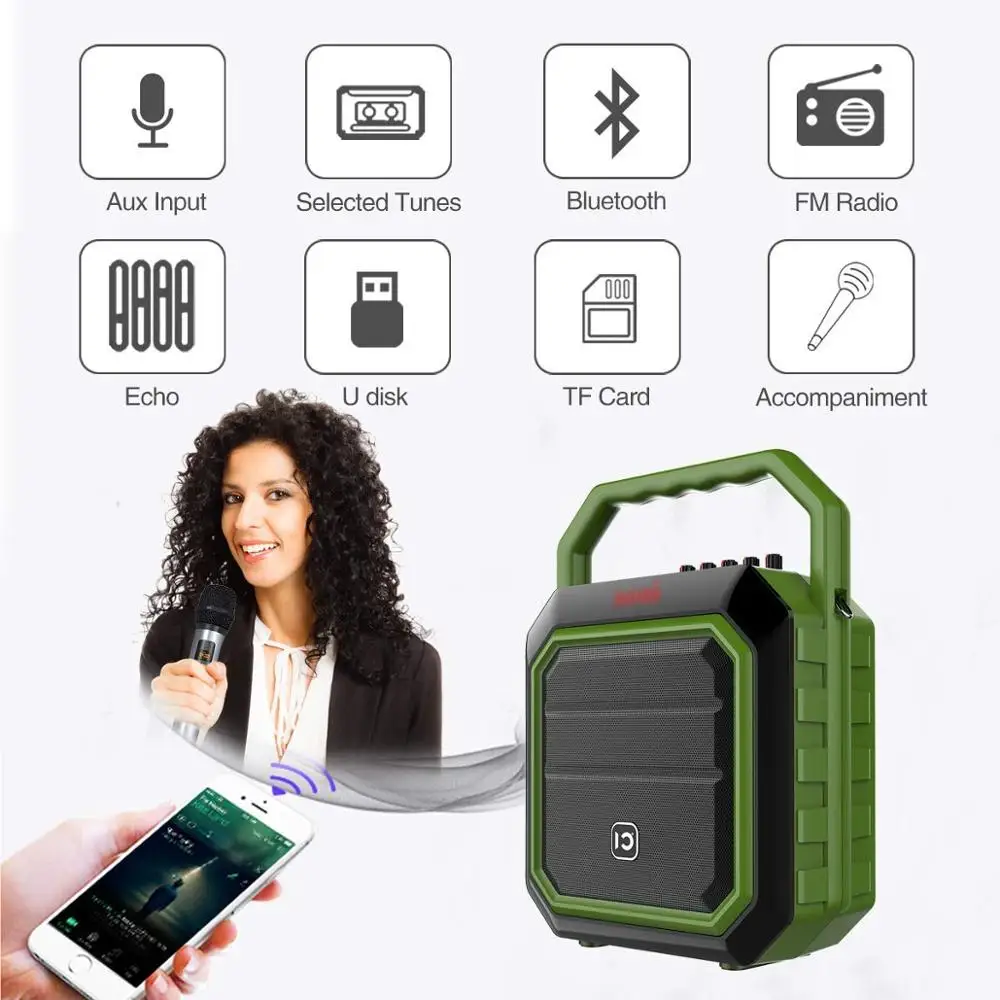 Входное устройство HIFI караоке динамик беспроводной стерео портативный сабвуфер