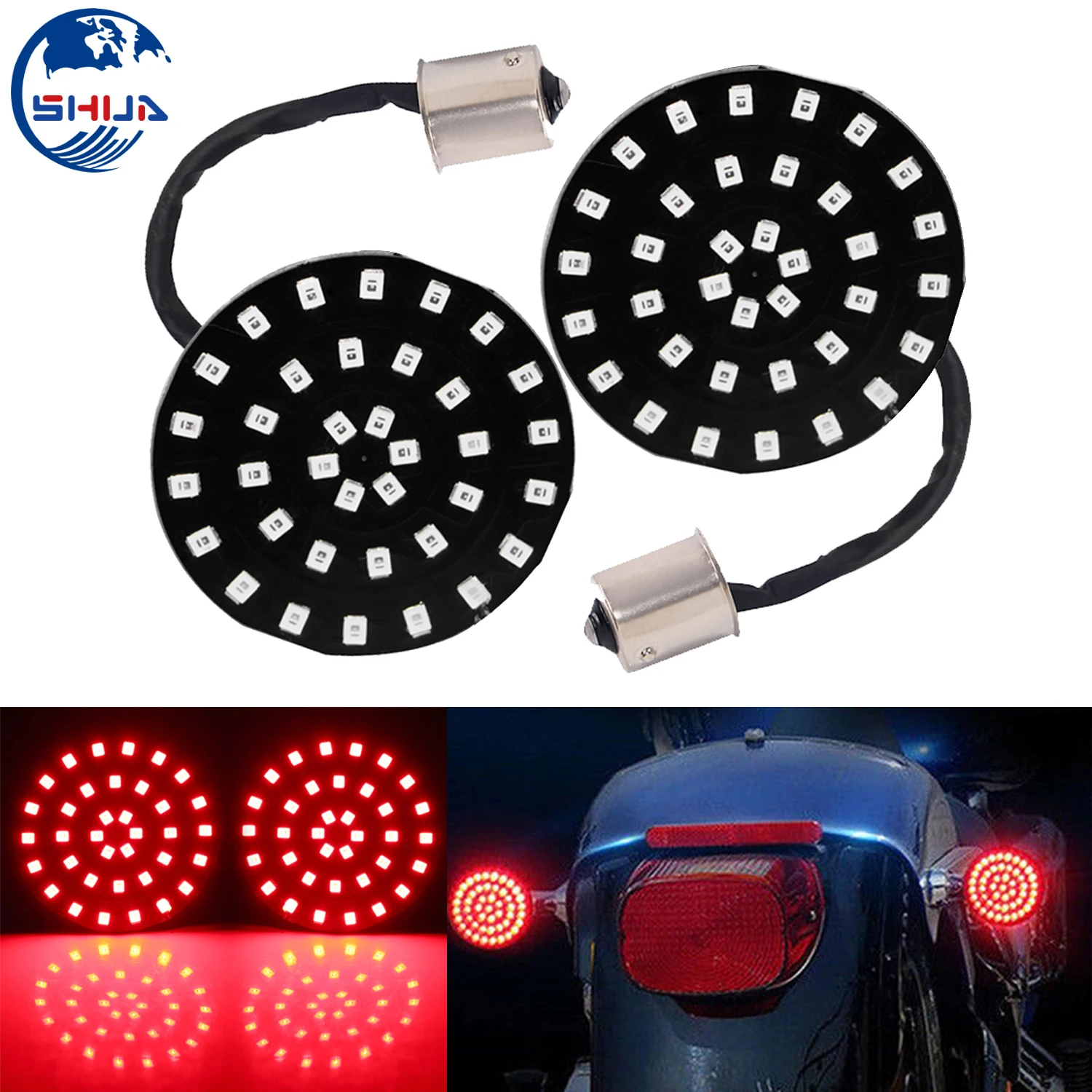 Мотоцикл 2 &quotБелый Янтарь 1157 спереди и 1156 сзади светодиодный указатели поворота