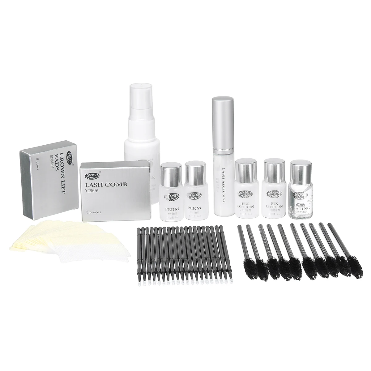

55 Pcs/Set Eyelashes Curler Perm Kit Eyelash Wave Lotion Curling Perm Curler Lashes Lift Liquid Long Lasting Makeup Beauty Set