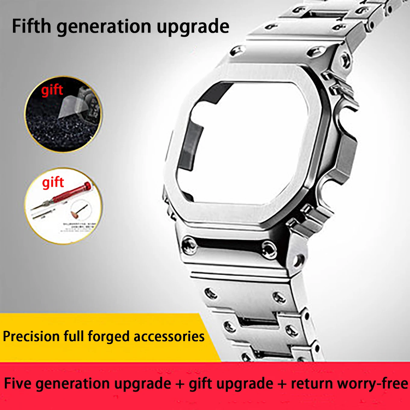 

DW5600 Strap Watch Band Bezel 5600 Metal GWM5610 GW5000 Stainless Steel Watchband Case Frame Bracelet Repair Tools Wholesale 5rd