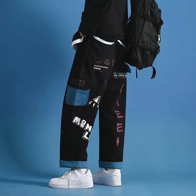 

Fashion Harajuku Men's Cargo Pants Japan Streetwear Joggers Men Trousers Harem Pants Casual Men Clothing Elastic Waist Men Pants