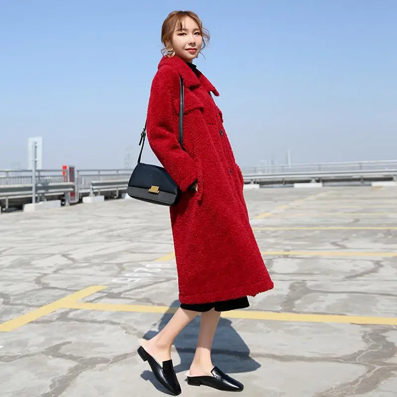 Женское пальто из искусственной овчины зимняя повседневная куртка овечьей