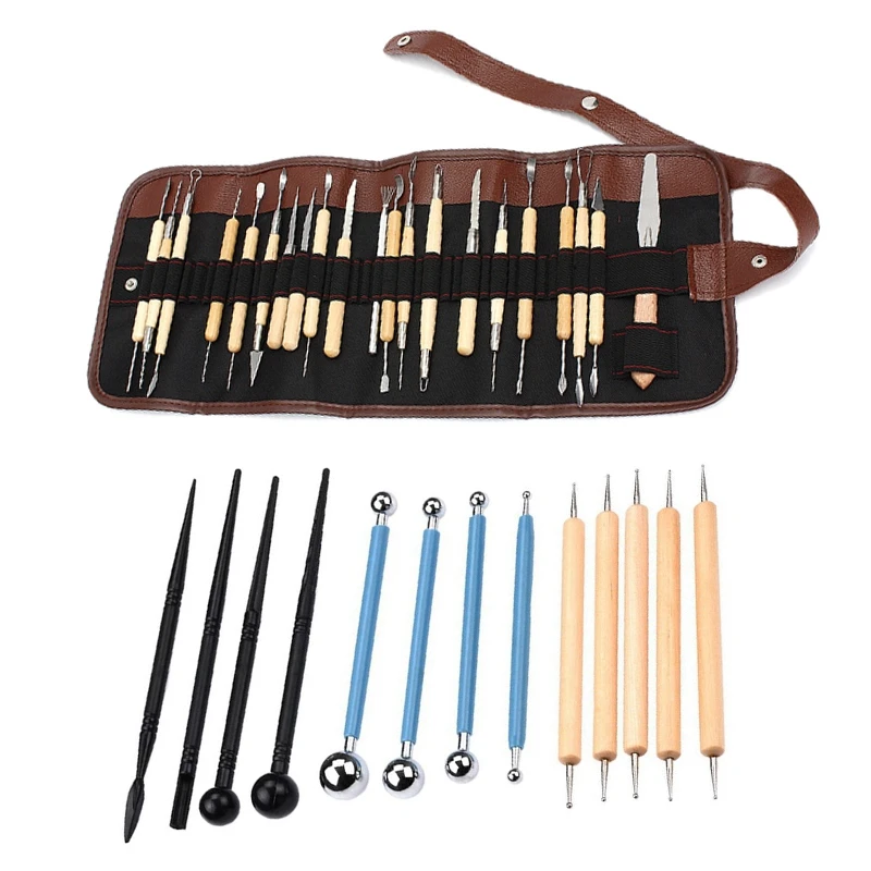 

13 Pcs Ball Pen Dotting Tools Clay Pottery Modeling Set Rock Painting Kit & 23 Pcs/Set Pottery Clay Sculpture Carving Modelling