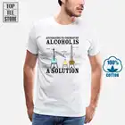 Винтажные футболки с надписью Alcohol Is A Solution chemical Funny Science Drinker, футболка с принтом, мужские модные футболки, хипстерские Топы