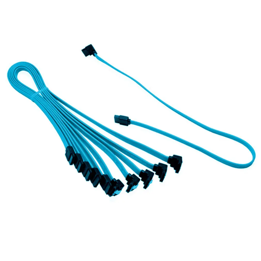 

5x Straight 90 Right Angle SATA 3.0 Cable 6GB/s SATA III Cable Flat Data Cord for HDD