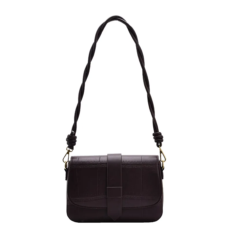 

Black Small Stone Pattern Handbags for Women 2021 New Designer Luxury PU Leather Crossbody Bags Simple Trending Shoulder Handbag