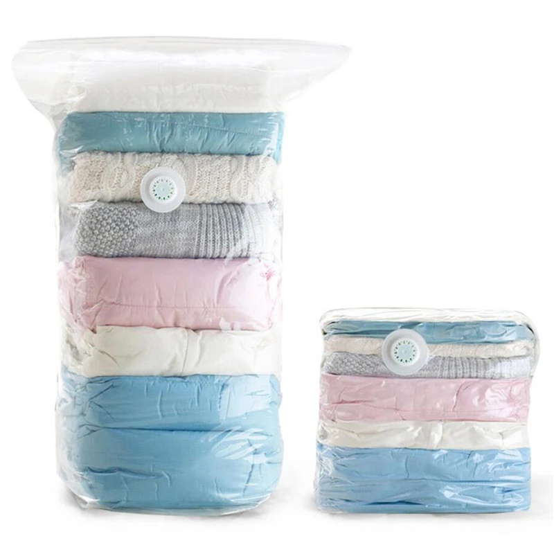 

Space Saving Bag Three-Dimensional Vacuum Bags For Clothes No Pump Needed Hand Pressure Storage Bag Closet Clothing Organizer