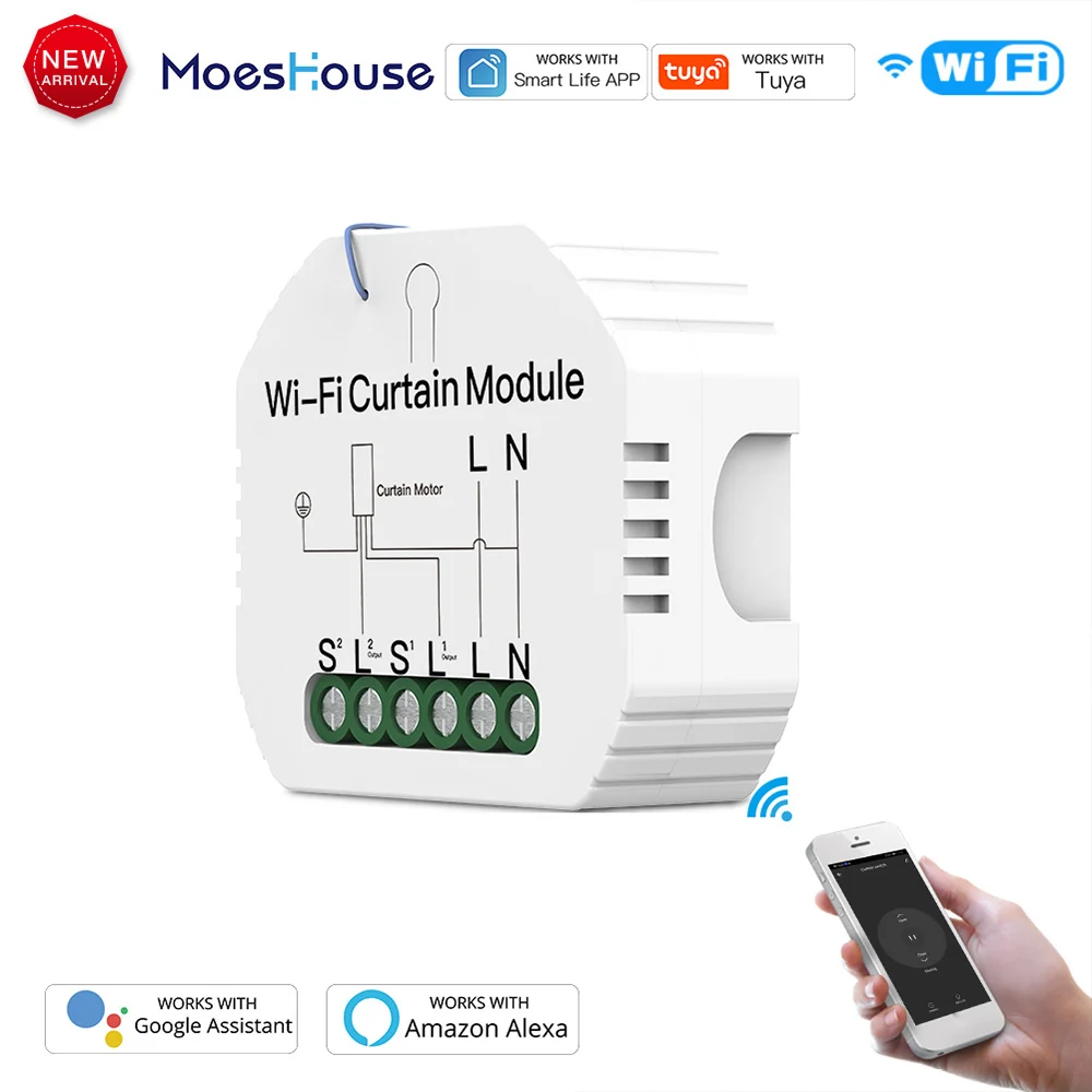 

Умный беспроводной выключатель для штор, 2,4 ГГц, Wi-Fi