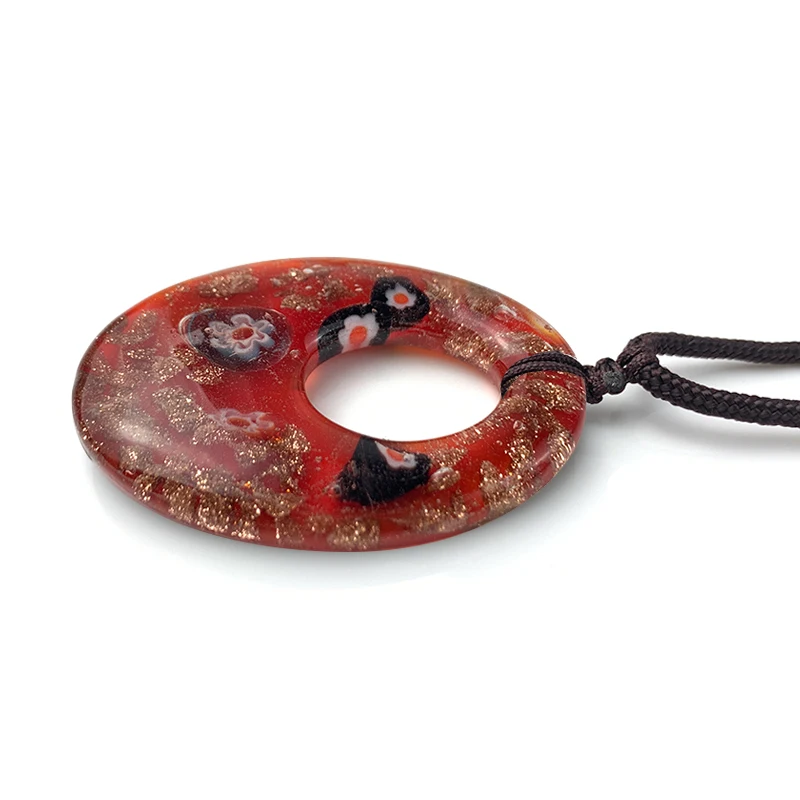 

New Red Tear Drop Shape Glazed Glass Statement Pendant Necklaces Women Charm Jewelry Necklace for Decoration Fashion Pendants