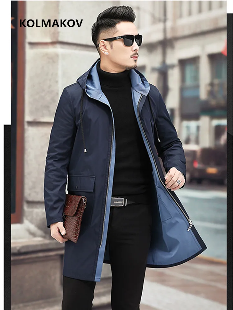 Autumn winter Trench coat Men's Business Double-sided jacket Jacket Casual Overcoat men High quality windbreaker coat men