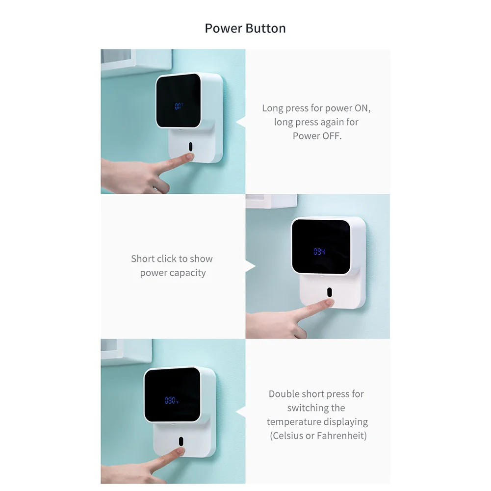 

280ml USB Portable Soap Dispenser Wall-mounted Touchless Induction Hand Washer LED Display Soap Dispenser Bathroom Products