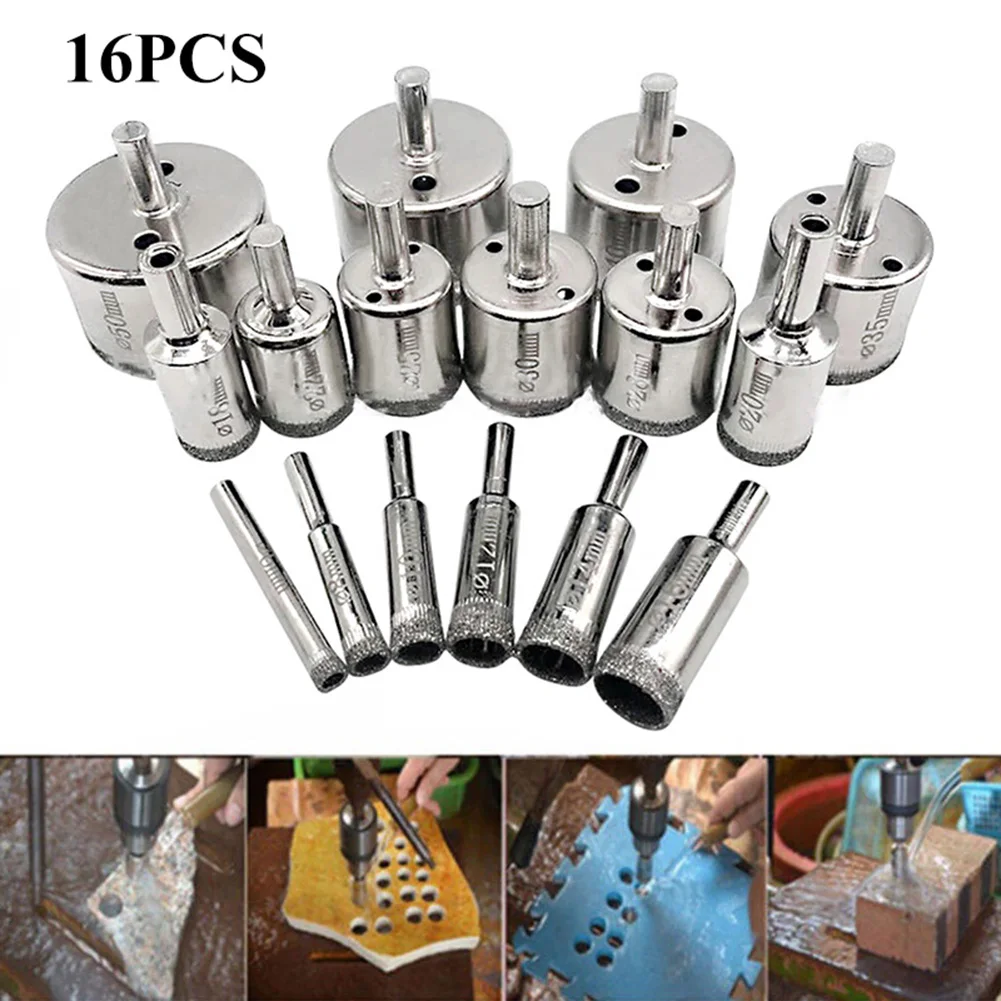 

Useful Holes Saw Drill Bit 16pcs Diamond Hole Saw 1 set Diamond Hole Saw Hole saw Set