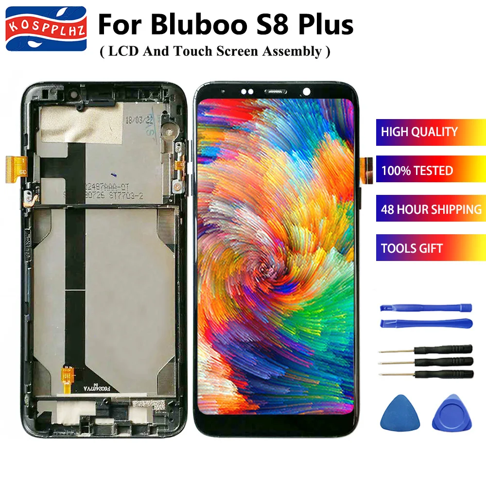 Для Bluboo S8 Plus / + мобильный телефон ЖК дисплей сенсорный датчик экрана в сборе с