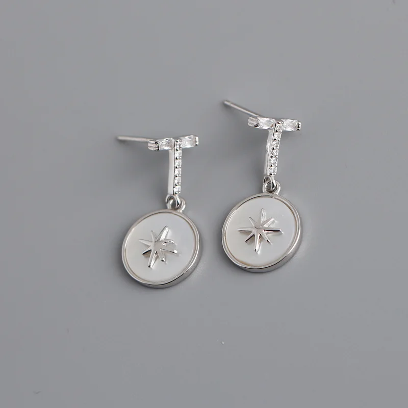 

YGRKLGA Vahine 100% 925 Sterling Silver Luxury Circular Pendant Stud Earrings for Women