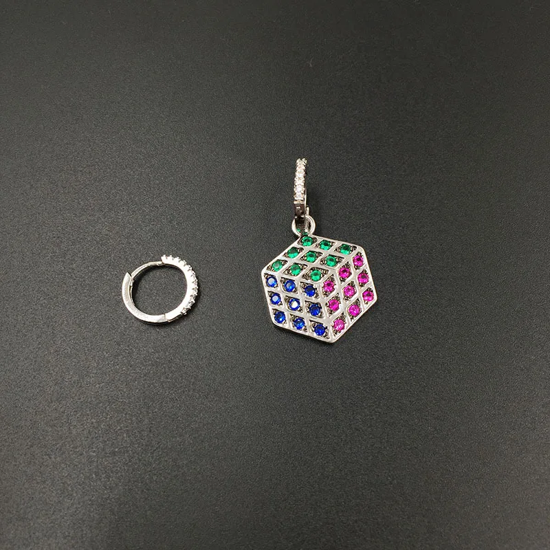 Модные Винтажные Асимметричные красочные серьги с микро