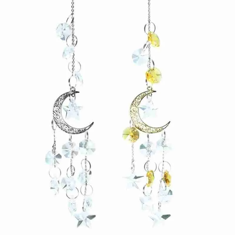 

Five-pointed Star Crystal Wind Chime Moon Wind Chime Window Glittering Pendant Home Pendant Garden 1pc Accessories T9W0