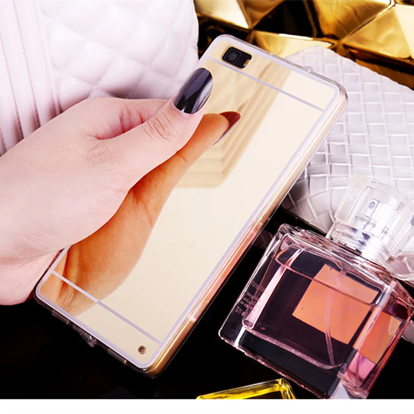 Золотой Чехол upaitou для huawei P30 P20 Pro P10 P9 P8 Plus Lite, роскошный зеркальный чехол для huawei P8Lite ALE-L21, двойной тонкий ТПУ чехол - Цвет: Золотой