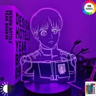 Светодиодный светильник аниме Атака Титанов Армин арлерт для украшения спальни ночник детский подарок на день рождения манга shцен На титанов 3d лампа