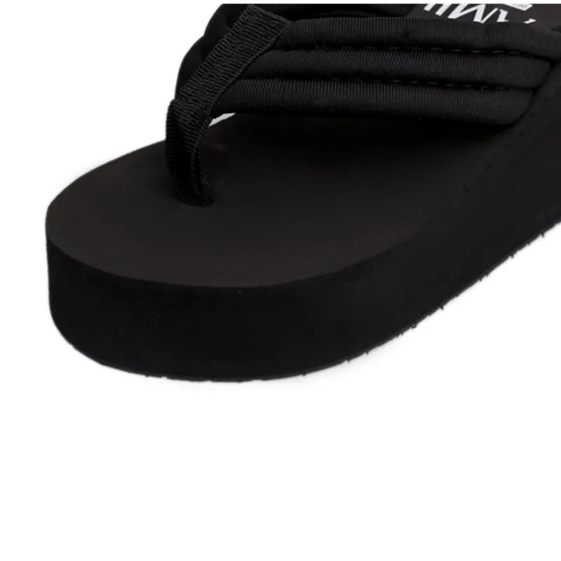 

Ladies Shoes Solid Color Flip Flops Fashion Casual Breathable Beach Platform Slippers Women Slippers Summer Wedge Super heel