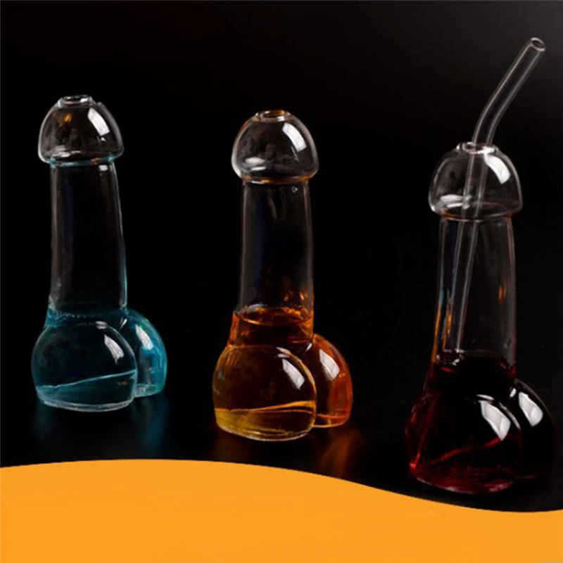 В форме пениса дизайн креативный винный прозрачная стеклянная чашка смешная