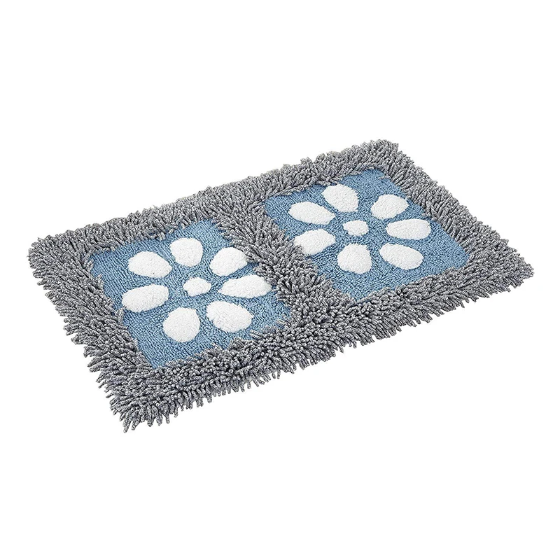 

RFWCAKModern Minimalist Flower Petals Cotton Chenille Mat Bathroom Entrance Non-slip Absorbent Pad Machine Washable Small Carpet