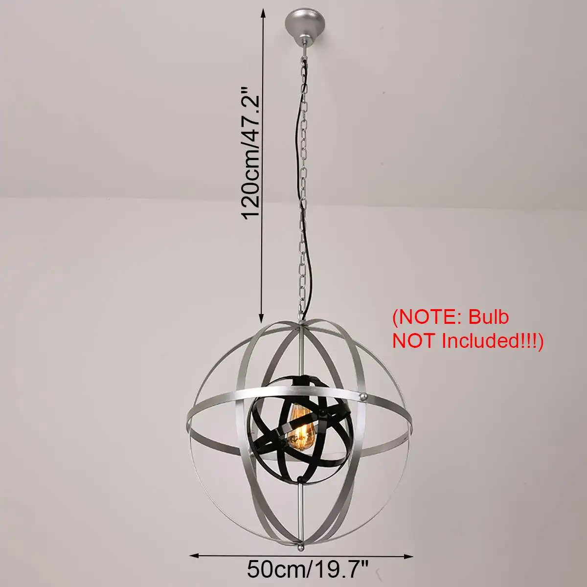 

50cm Modern Retro Cage Pendant Lamp E26 Loft Industrial Metal Hanging Lights for Kitchen Restaurant Bar Living Room Bedroom