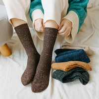 autumn winter thick warm womens socks solid japanese style kawaii cute long socks cashmere wool woman sock for christmas