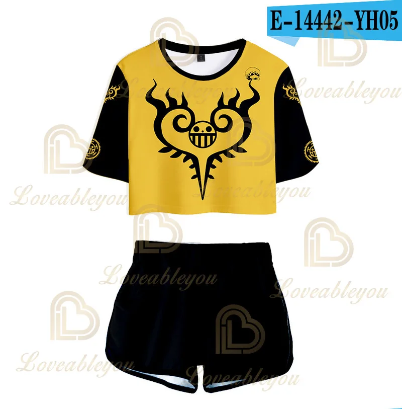 

Japan Anime 3D Print Ladies Tracksuits Women Two Piece Set Crop Top Shorts Suit Cosplay Costume T Shirt Shorts Fashion Tracksuit