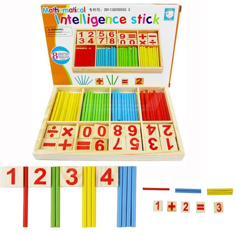 

Montessori wooden building block toy math intelligence stick children's educational toy counting stick teaching aid gift